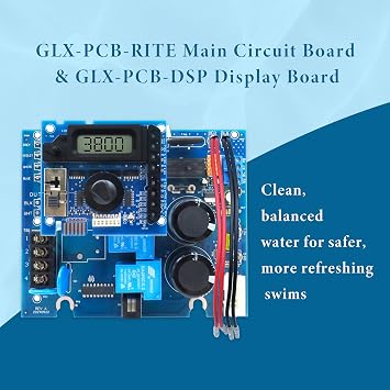 GLX-PCB-RITE Main Circuit Board & GLX-PCB-DSP Display Board，Fits The Hayward/Goldline Aqua Rite Saltwater Chlorinator，for Pool Chlorinators Replacement，Hayward aquarite Circuit Board