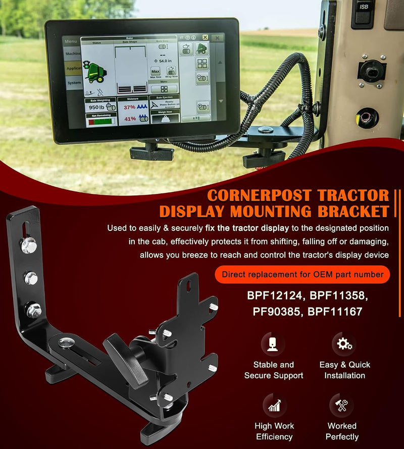 Bonbo BPF12124 Corner Post Display Mounting Bracket Fits for John Deere Greenstar G2 G3 G4 G5 4640 2630 2600 1800 Displays