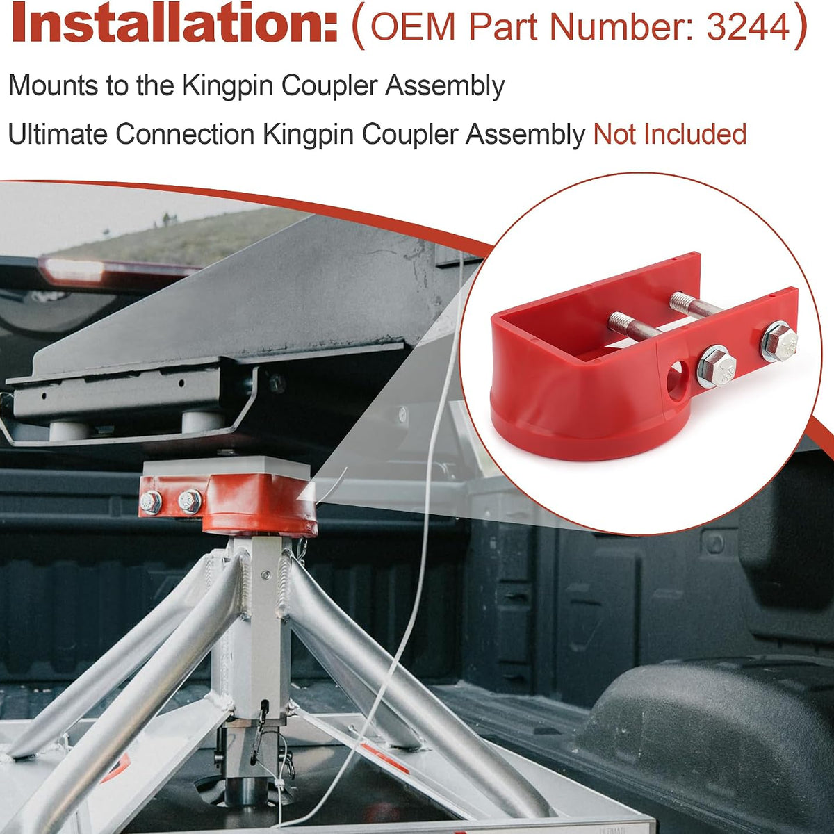 Ultimate 5th Wheel Connection | Ball Funnel Kingpin Coupler Block 3244 for Andersen Hitches