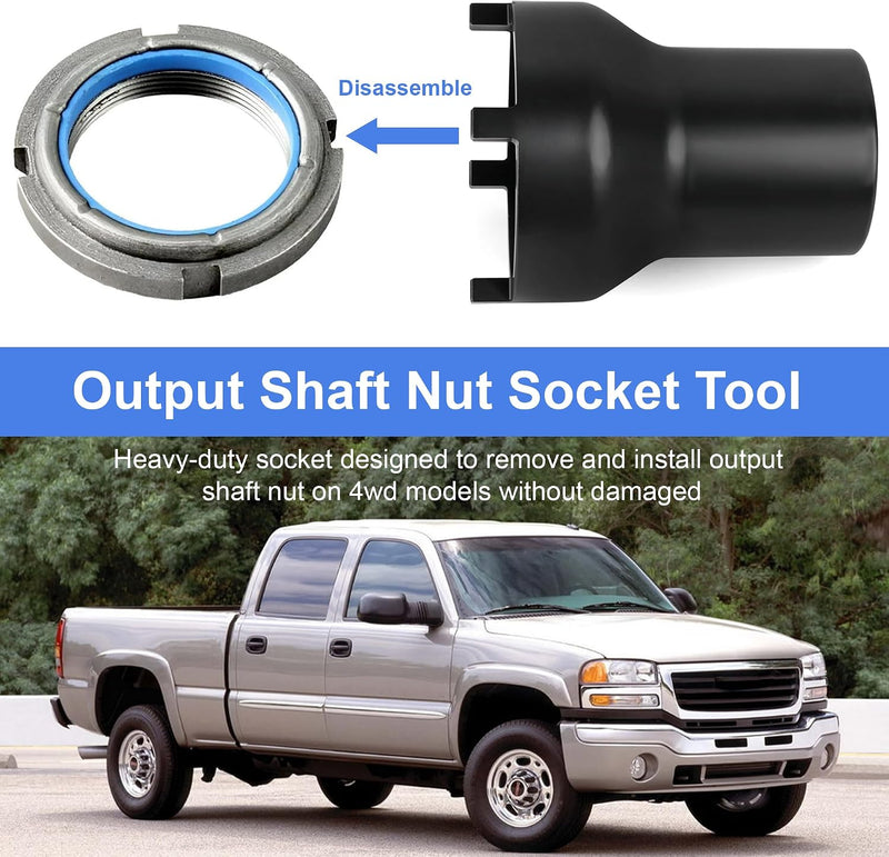 Output Shaft Lock Nut Socket Wrench Removal Tool 29531231 Compatible with Allison LCT 1000 2000 2400 5 & 6-Speed 2001-2010 NV4500 5-Speed Manual Transmissions