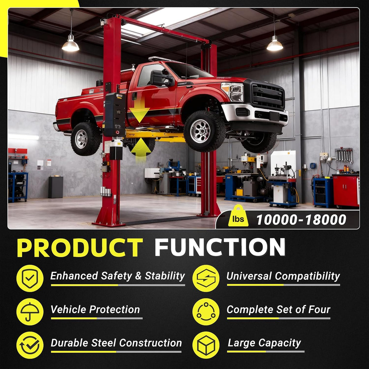 Auto Lift Adapter, Car Lift Truck Adapter Compatible with KATOOL Two Post Lift Vehicle Adapter
