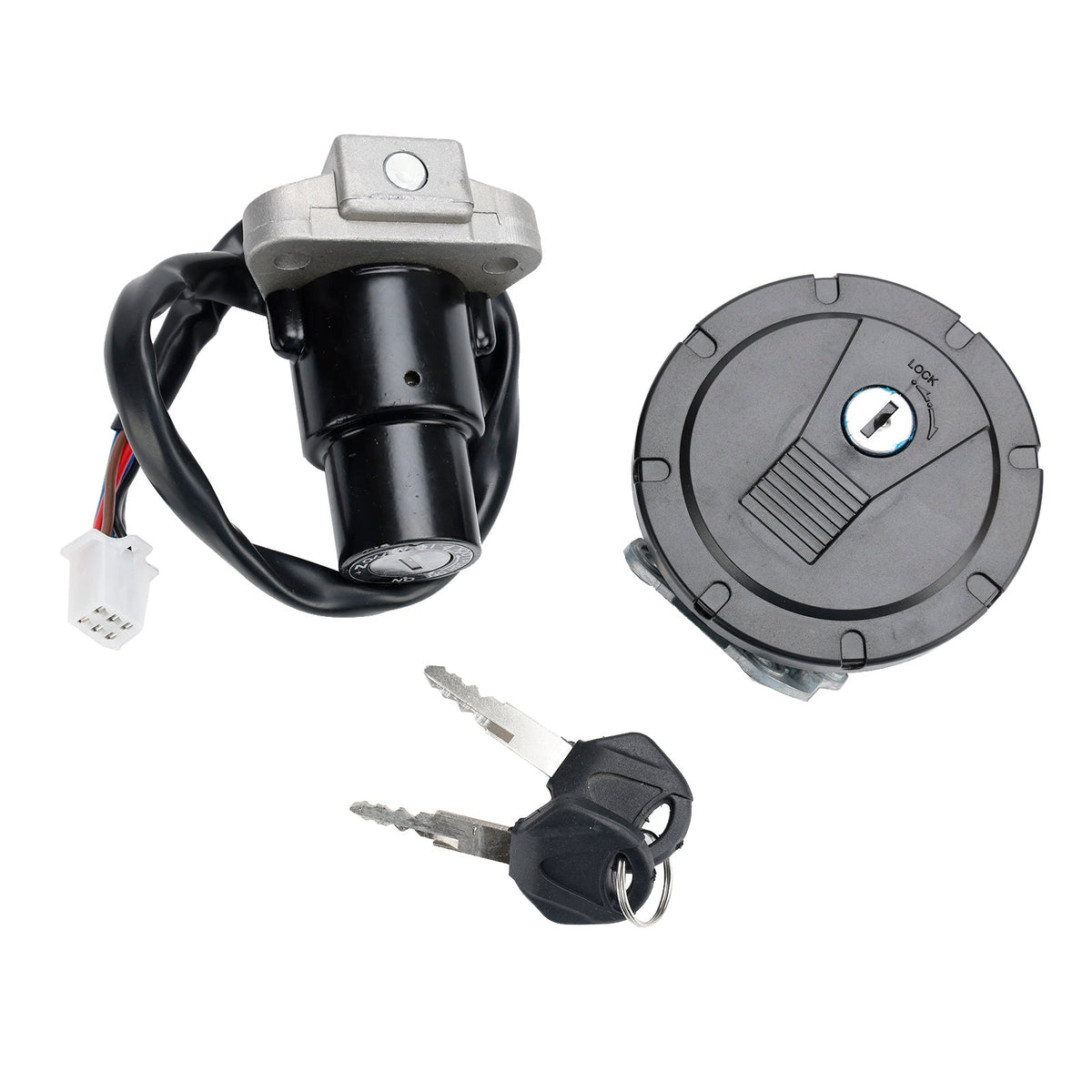 Kawasaki KL250 KL600 1986-2007 Fuel Filler Cap Ignition Switch Lock Assy with Keys