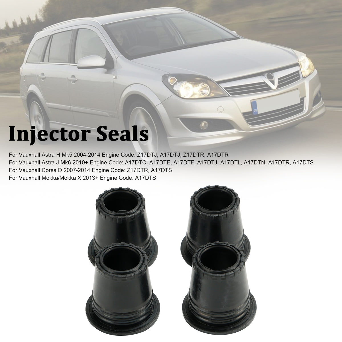 Vauxhall Astra H/J Corsa D Mokka 1.7 4PCS Fuel Diesel Injector Upper Seal