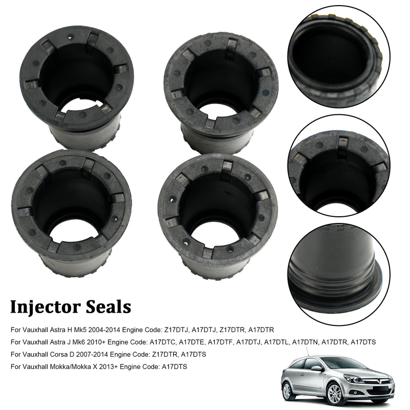Vauxhall Astra H/J Corsa D Mokka 1.7 4PCS Fuel Diesel Injector Upper Seal