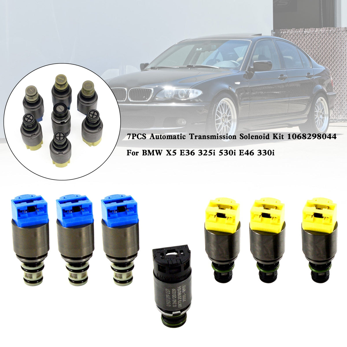 BMW X5 E36 325i 530i E46 7PCS Automatic Transmission Solenoid Kit 1068298044