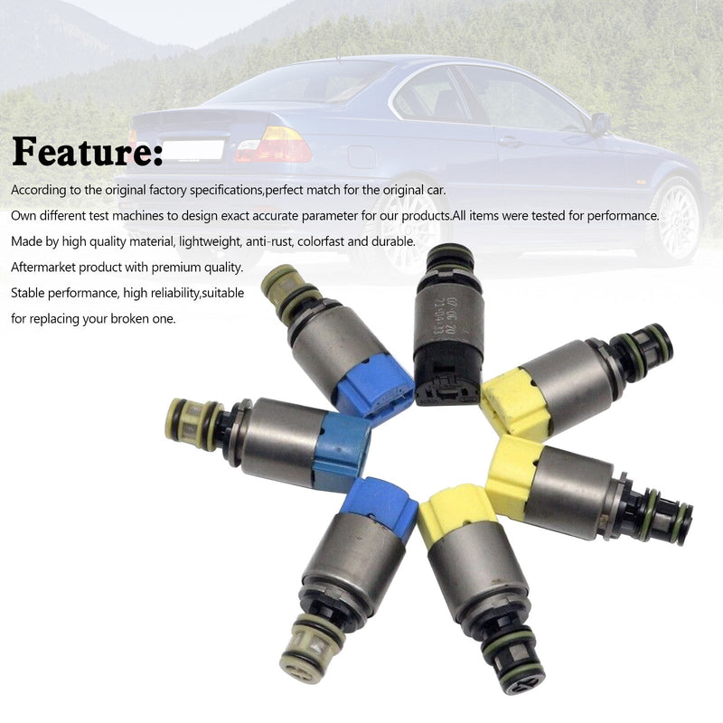 7PCS Automatic Transmission Solenoid Kit 1068298044 For BMW X5 E36 325i 530i E46