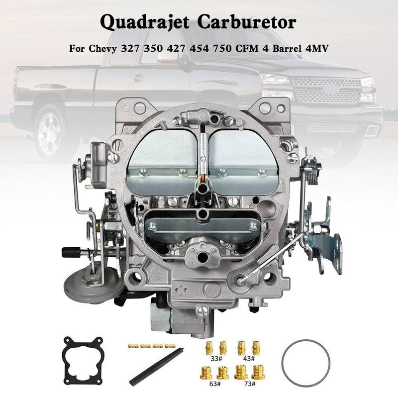 Chevy 327 350 427 454 750 CFM 4 Barrel 4MV Quadrajet Carburetor