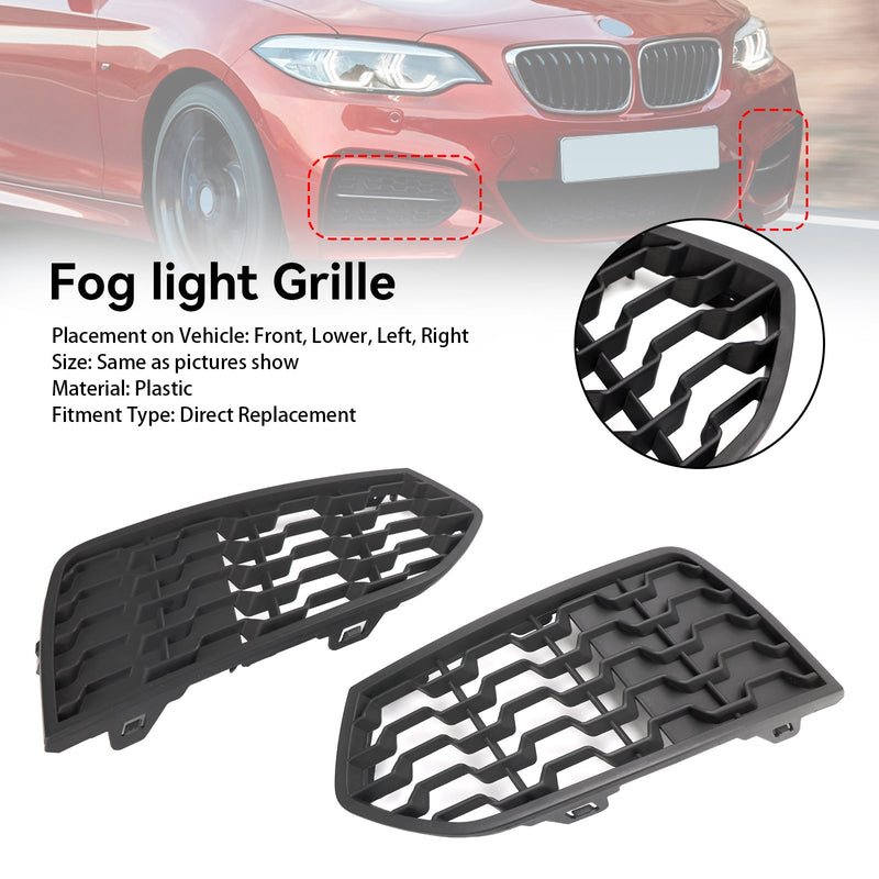 10/2012-04/2017 BMW 2-Series F22 Left+Right Front Bumper M Fog Light Grill 51118056797 51118056798