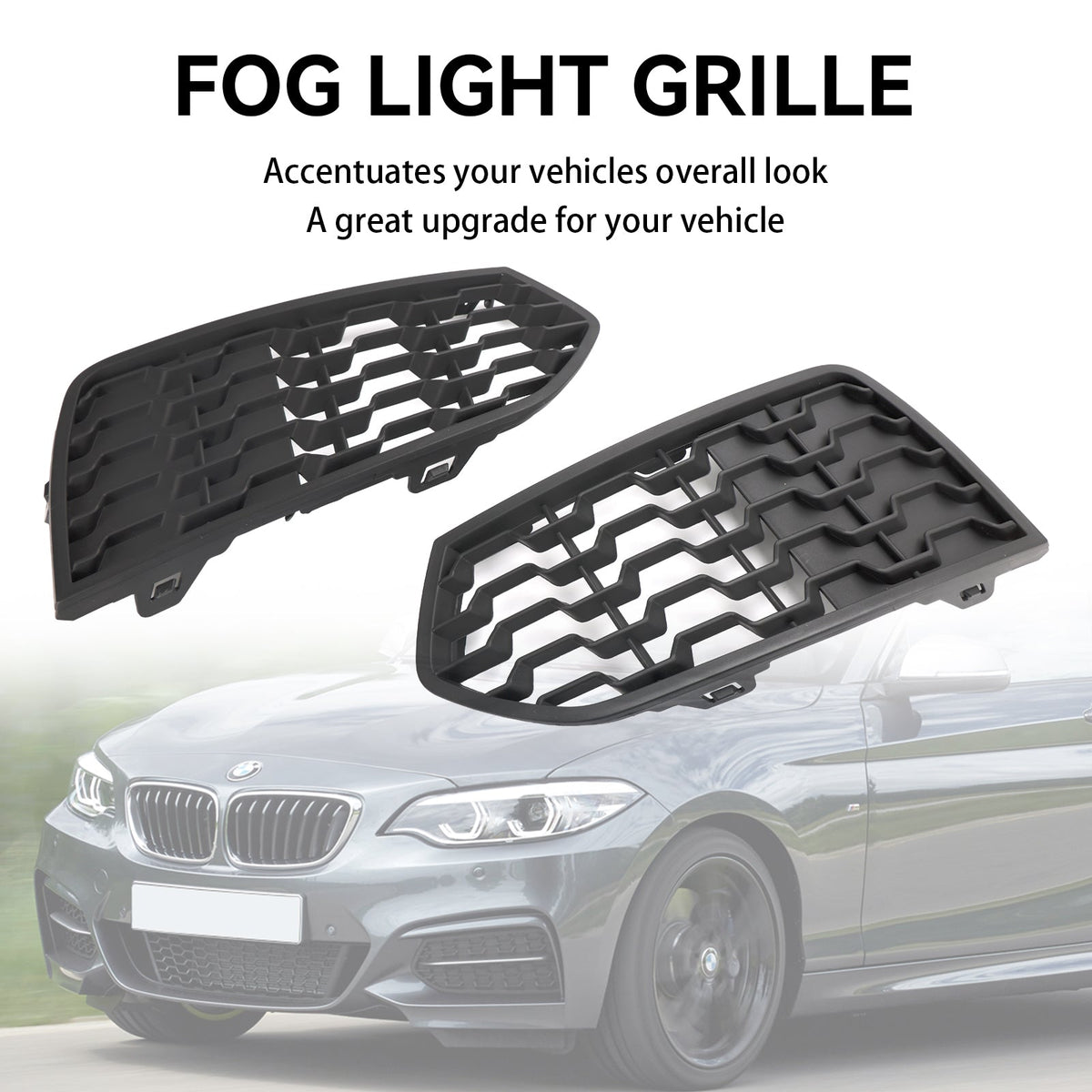 03/2014-04/2017 BMW 2-Series F23 Left+Right Front Bumper M Fog Light Grill 51118056797 51118056798