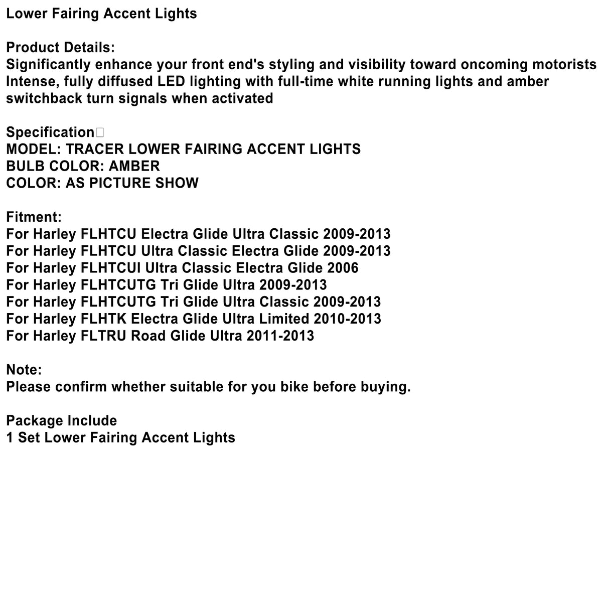 FLHTCU Electra Glide 2006-2013 Chrome Tracer Lower Accent Lights 2956