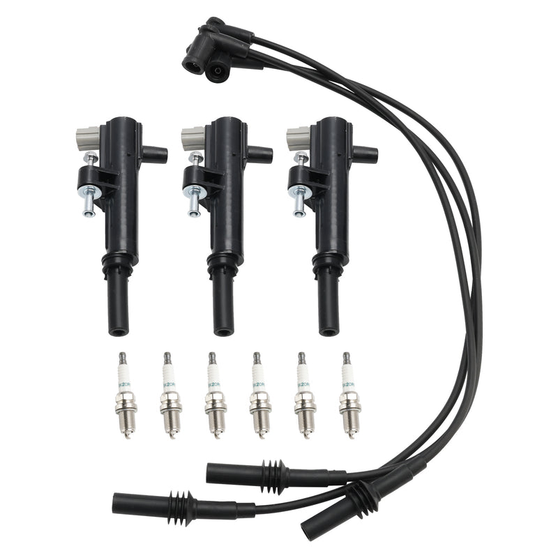 2011 Ram Dakota V6 3.7L 3x Ignition Coil+6x Spark Plug+3x Wire UF640 5149199AA