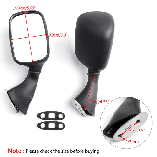 Suzuki GSXR 600 750 1000 2001-2002 HAYABUSA GSXR 1300 1999-2010 Black Mirrors
