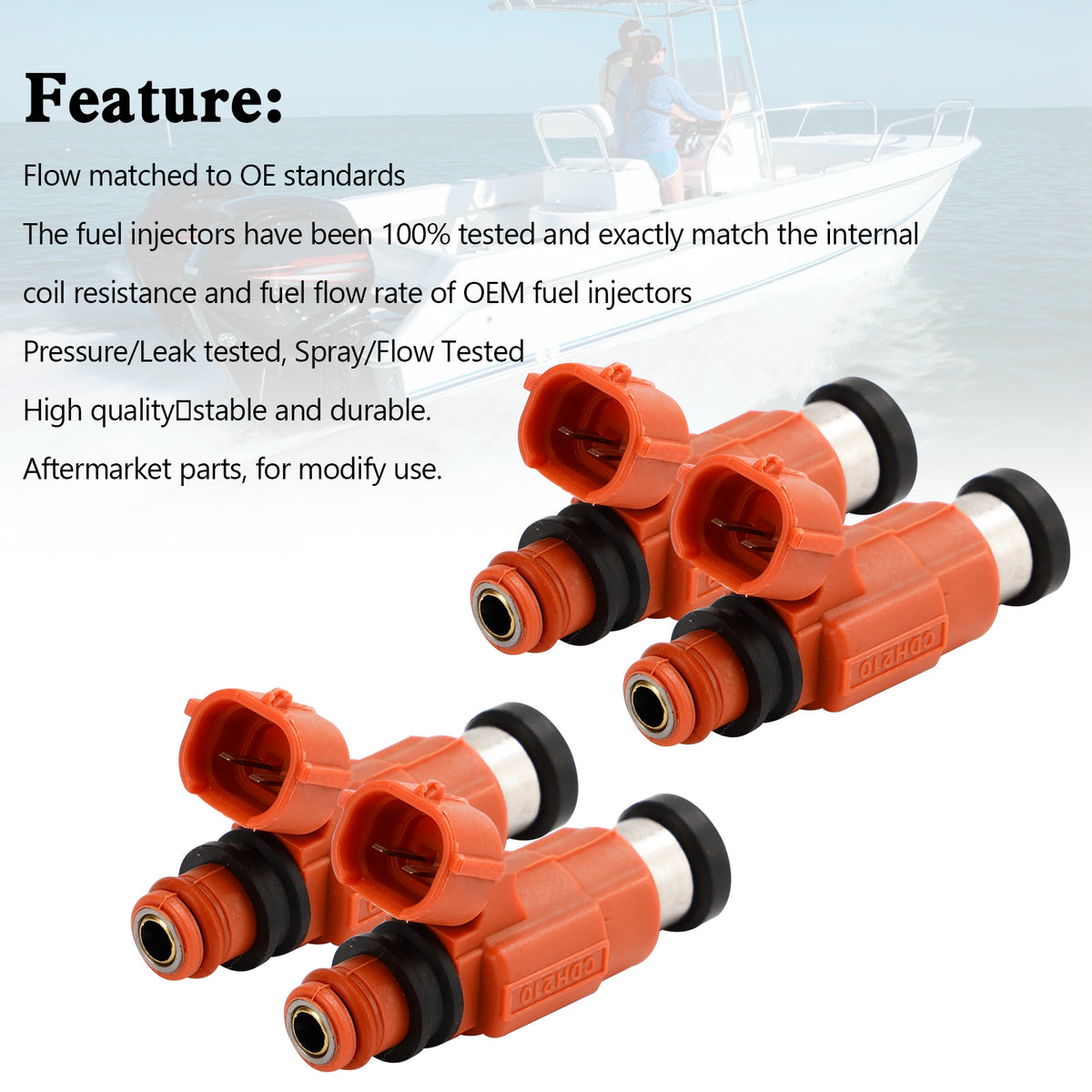 Mercury 115 EFI 4 Stroke 2001-2006 4PC 880887T1 Fuel Injectors INP-784