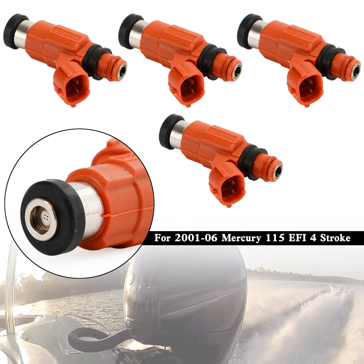Mercury 115 EFI 4 Stroke 2001-2006 4PC 880887T1 Fuel Injectors INP-784