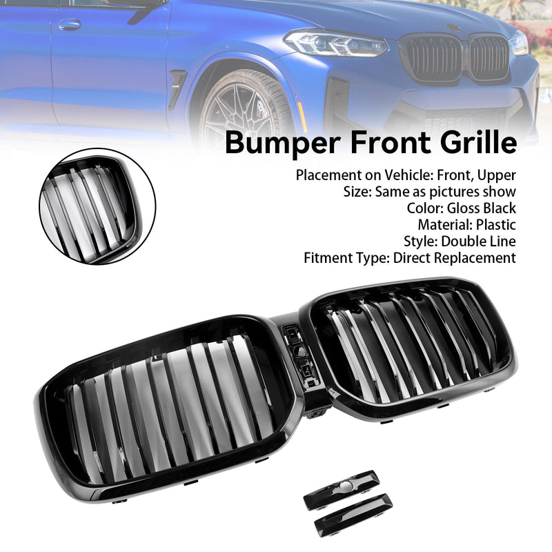 2022-2025 BMW X3 X4 G01 G02 Gloss Black Front Kidney Grill Grille