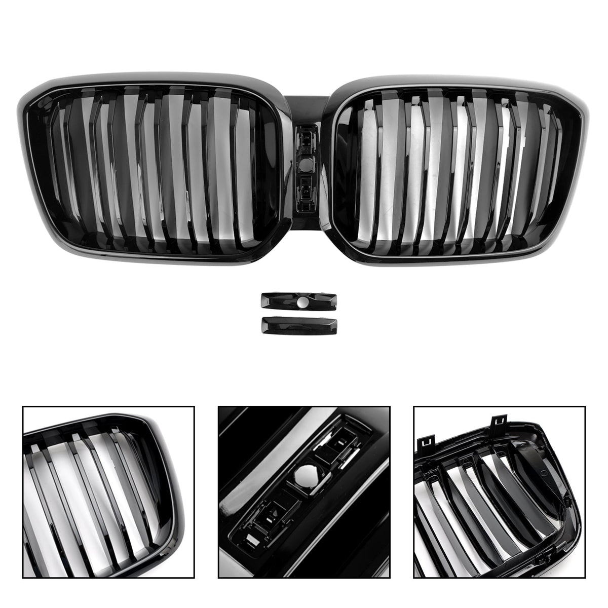 BMW X3 X4 G01 G02 2022-2025 Gloss Black Front Kidney Grill Grille