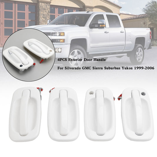 4PCS Exterior Door Handle For Silverado GMC Sierra Suburban Yukon 1999-2006