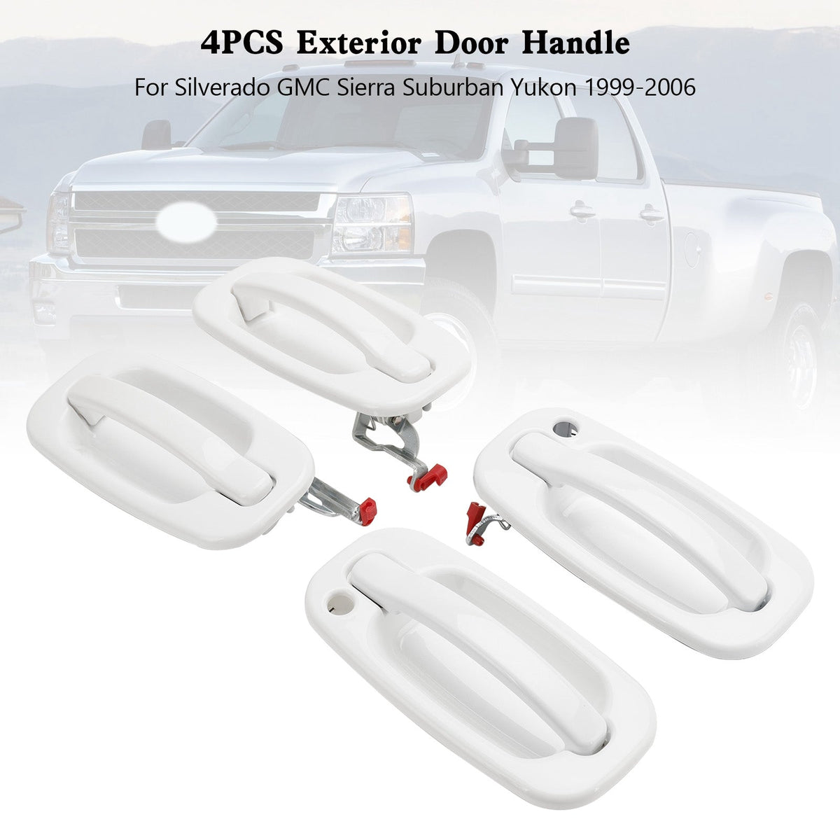 4PCS Exterior Door Handle For Silverado GMC Sierra Suburban Yukon 1999-2006