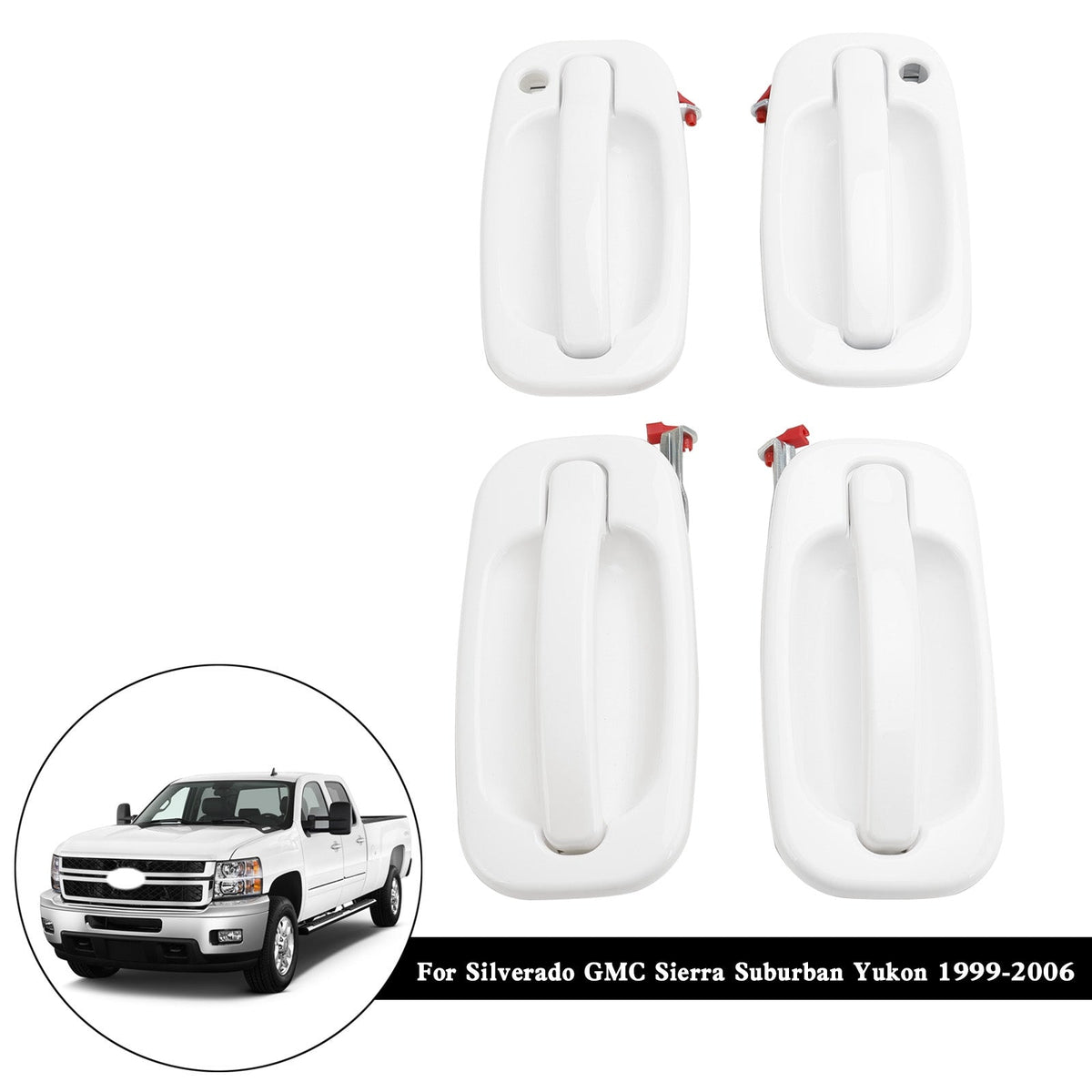 4PCS Exterior Door Handle For Silverado GMC Sierra Suburban Yukon 1999-2006