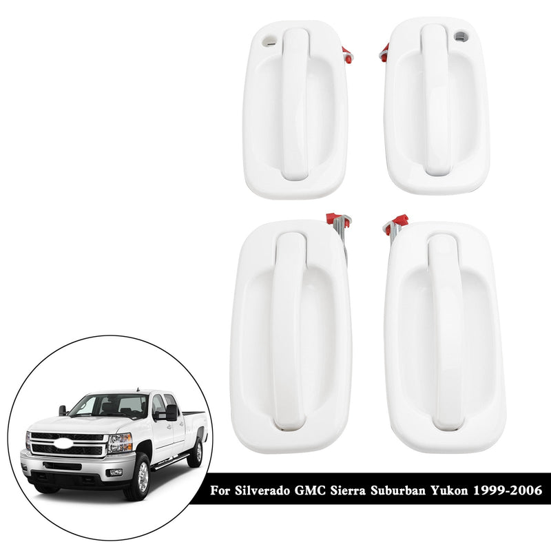 4PCS Exterior Door Handle For Silverado GMC Sierra Suburban Yukon 1999-2006