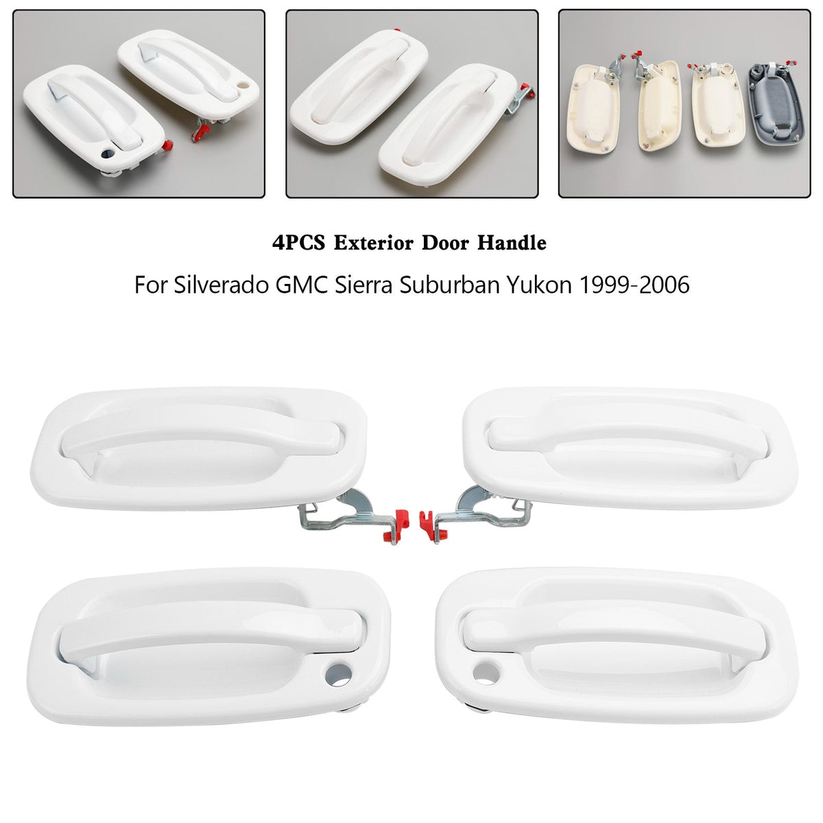 4PCS Exterior Door Handle For Silverado GMC Sierra Suburban Yukon 1999-2006
