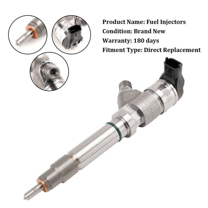 GMC Fit Chevy 6.6L Duramax LLY 2004.5-2005 1PCS Fuel Injector 0986435504
