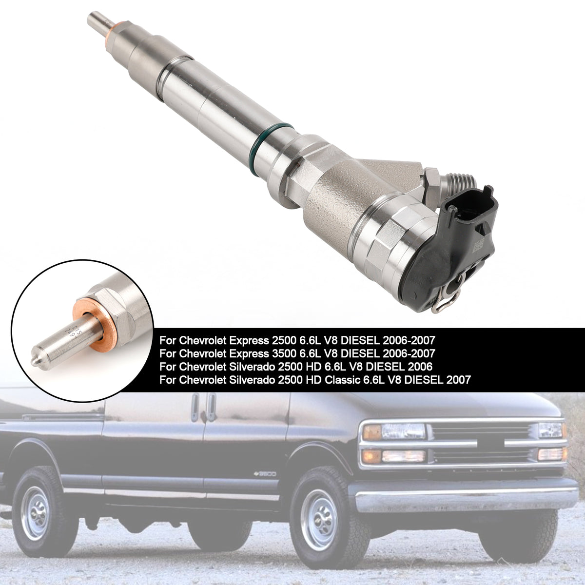 Chevy Fit GMC Duramax Hummer 6.6L 2006-2007 1PCS Fuel Injector 0445120042