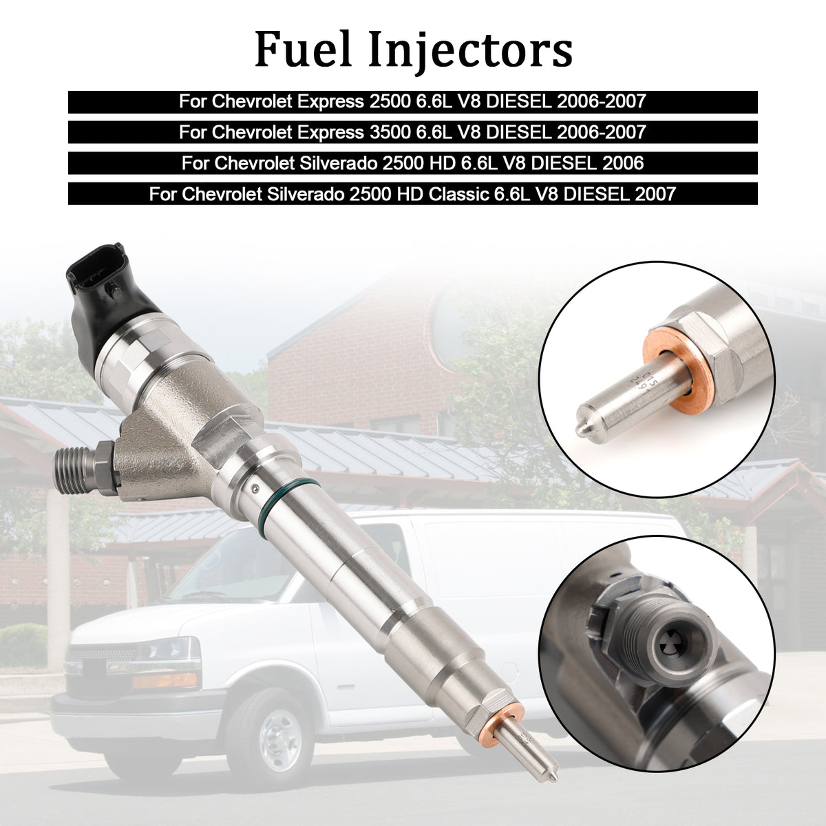 Chevy Fit GMC Duramax Hummer 6.6L 2006-2007 1PCS Fuel Injector 0445120042