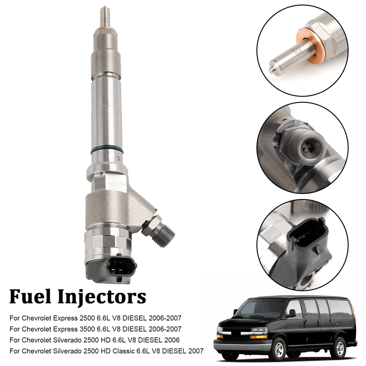 Chevy Fit GMC Duramax Hummer 6.6L 2006-2007 1PCS Fuel Injector 0445120042