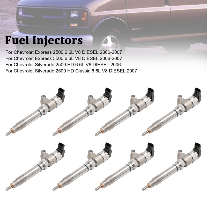 Chevy Fit GMC Duramax Hummer 6.6L 2006-2007 8PCS Fuel Injector 0445120042