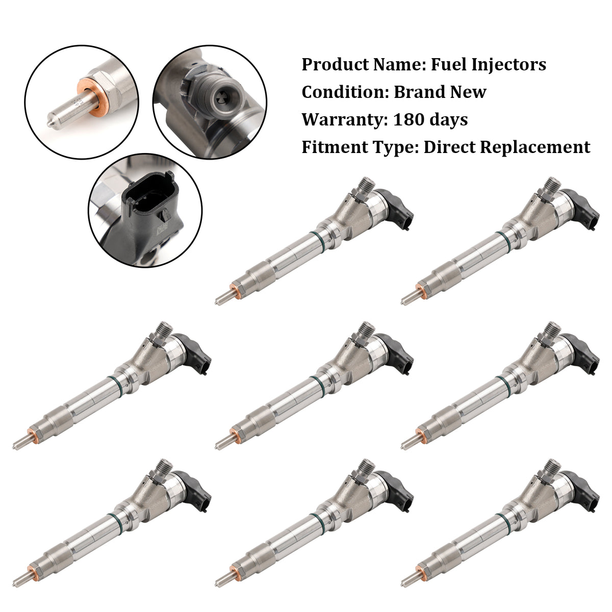 Chevy Fit GMC Duramax Hummer 6.6L 2006-2007 8PCS Fuel Injector 0445120042