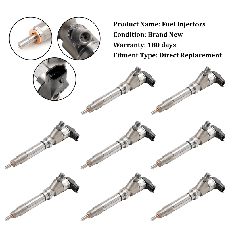 Chevy Fit GMC Duramax Hummer 6.6L 2006-2007 8PCS Fuel Injector 0445120042