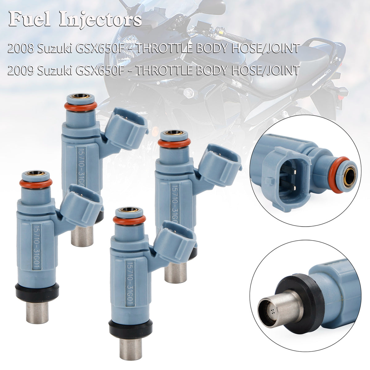 Suzuki GSX650F KATANA 2008-2009 4PCS Fuel Injector 4 Holes 15710-17H00