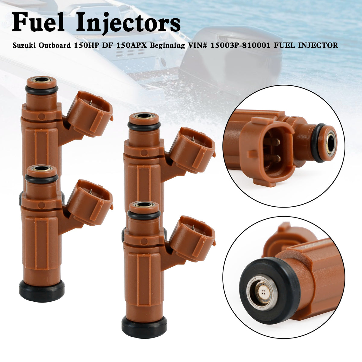 Suzuki Outboard 175HP 200HP 225HP 250HP 300HP 4PCS 15710-96J00 Fuel Injectors