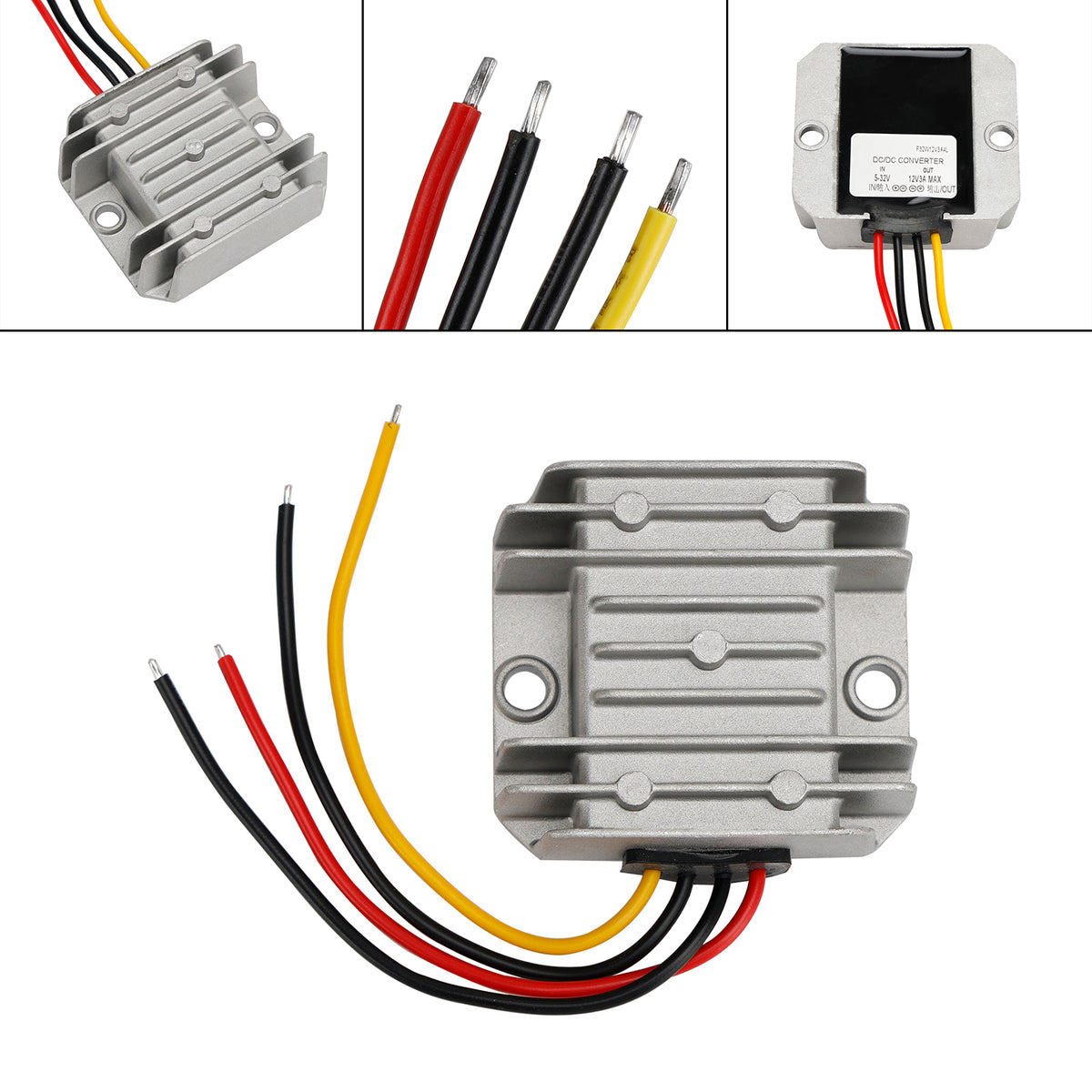 Waterproof DC (5-32V) to 12V 3A Voltage Power Supply Converter Regulator
