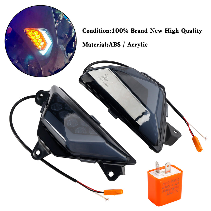 KAWASAKI NINJA 300 400 650 ZX-6R ZX-4RR 2013+ Black LED Front Turn Signal Light