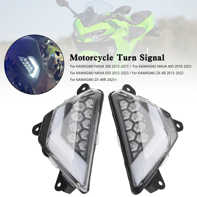 KAWASAKI NINJA 300 400 650 ZX-6R ZX-4RR 2013+ Clear LED Front Turn Signal Light