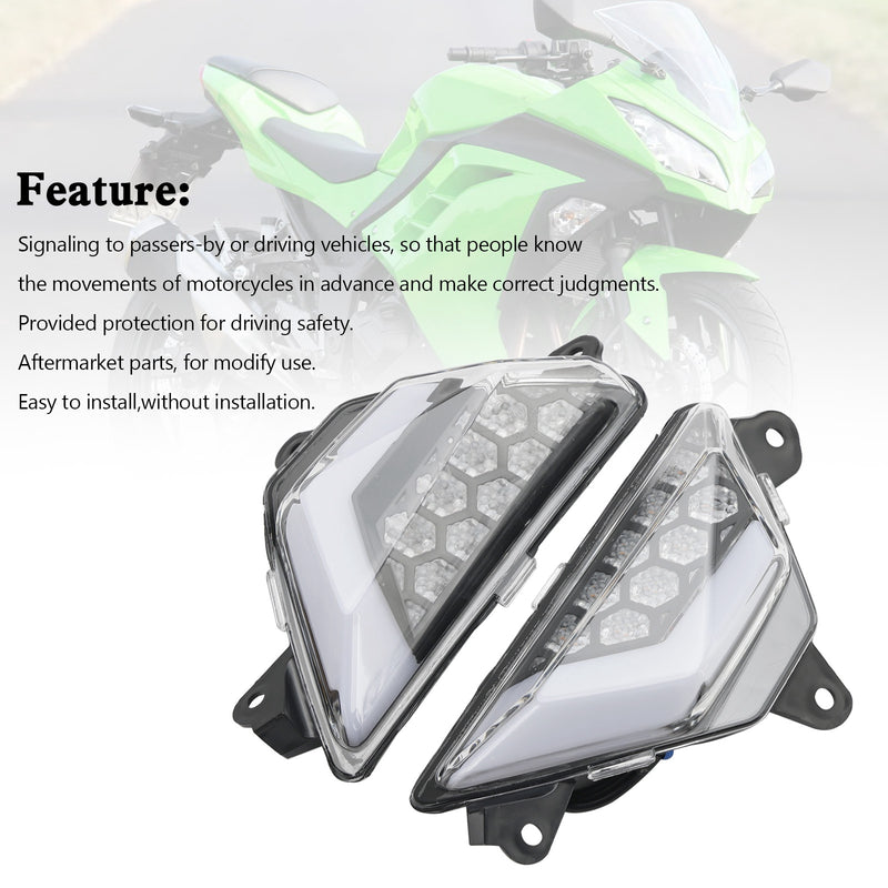 KAWASAKI NINJA 300 400 650 ZX-6R ZX-4RR 2013+ Clear LED Front Turn Signal Light