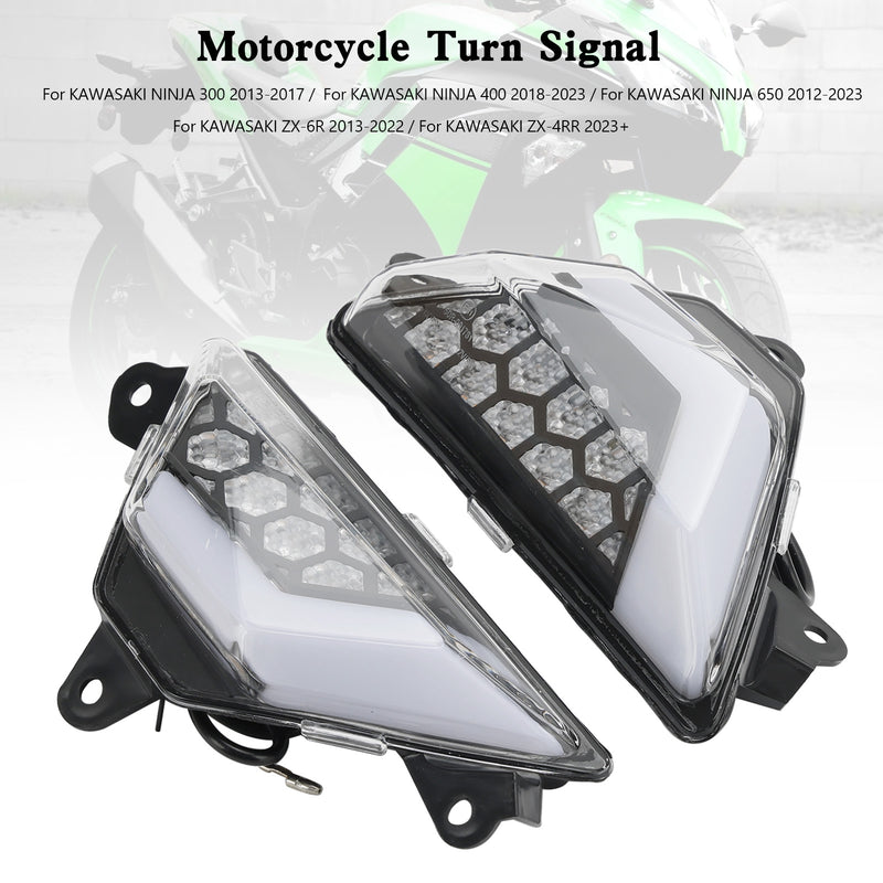 KAWASAKI NINJA 300 400 650 ZX-6R ZX-4RR 2013+ Clear LED Front Turn Signal Light