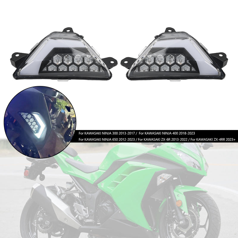 KAWASAKI NINJA 300 400 650 ZX-6R ZX-4RR 2013+ Clear LED Front Turn Signal Light