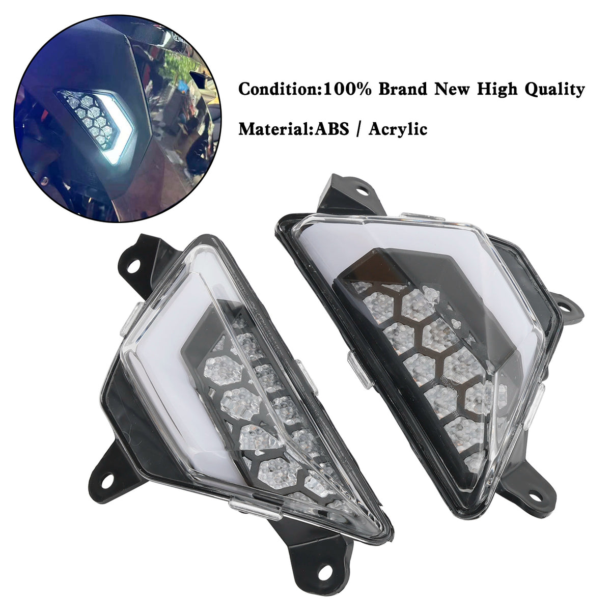 KAWASAKI NINJA 300 400 650 ZX-6R ZX-4RR 2013+ Clear LED Front Turn Signal Light
