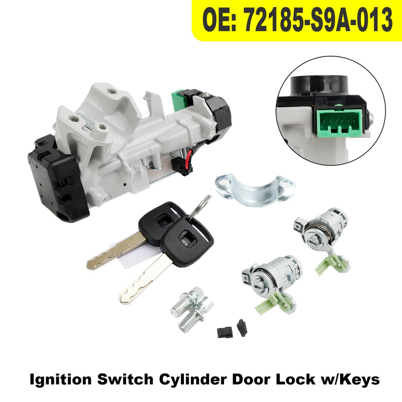 Honda Element CR-V Civic 72185-S9A-013 Ignition Switch Cylinder Door Lock w/Key