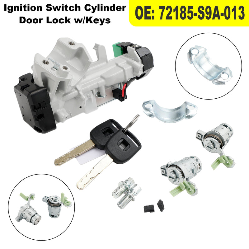 Honda Element CR-V Civic 72185-S9A-013 Ignition Switch Cylinder Door Lock w/Key