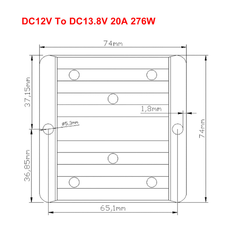 Waterproof DC/DC Converter Regulator 12V Step Up to 13.8V 20A 276W