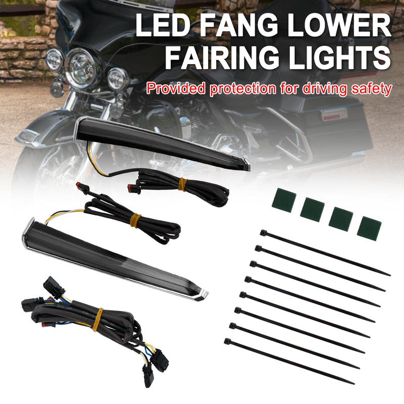 Touring Road Glide 2014-2023 Chrome 45801 LED Fang Lower Fairing Lights
