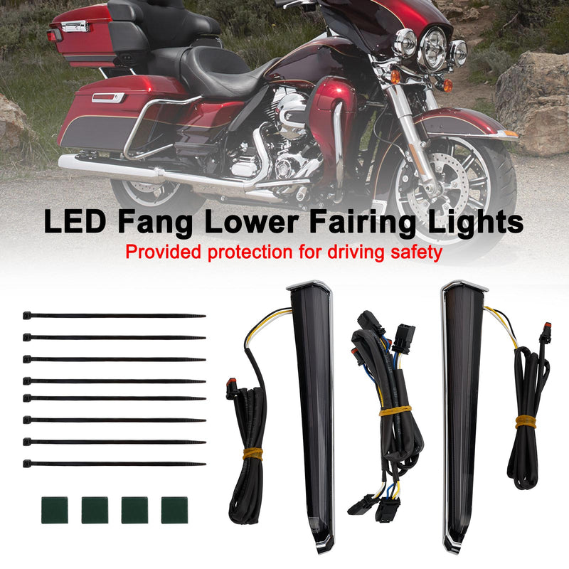 Touring Road Glide 2014-2023 Chrome 45801 LED Fang Lower Fairing Lights