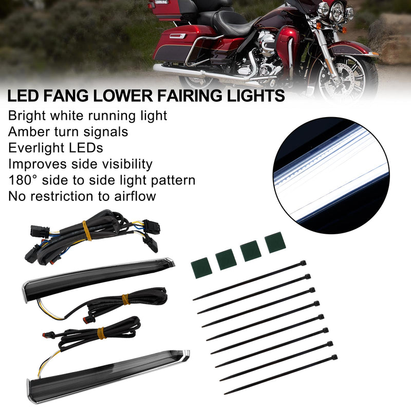 Touring Road Glide 2014-2023 Chrome 45801 LED Fang Lower Fairing Lights