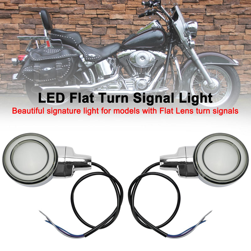 Heritage Softail Classic Touring 1999-2023 Chrome LED Flat Front Turn Signal Light
