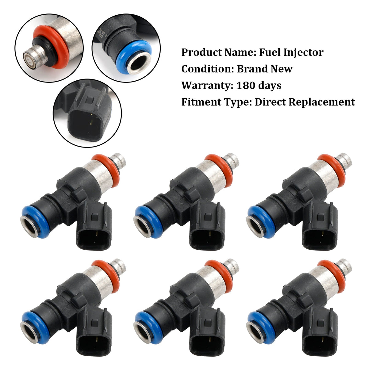 6PCS 0280158189 Fuel Injector Fit Ford Escape Fusion Fit Mazda 3.0L V6