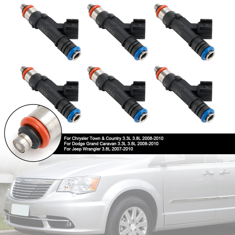 6PCS 0280158119 Fuel Injector Fit Jeep Fit Dodge Wrangler Fit Chrysler 3.3L